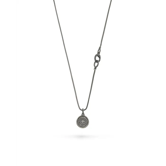 Marco Dal Maso Necklaces Marco Dal Maso Moneta Oxidized Silver Disc Pendant Necklace
