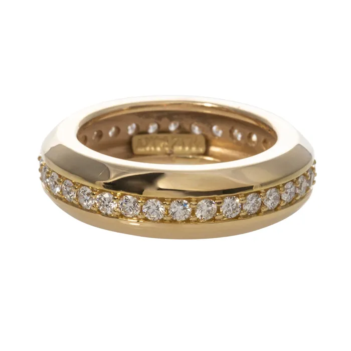 Mazza 1ct Diamond Eternity 14K Yellow Gold Beveled Ring Mazza Rings