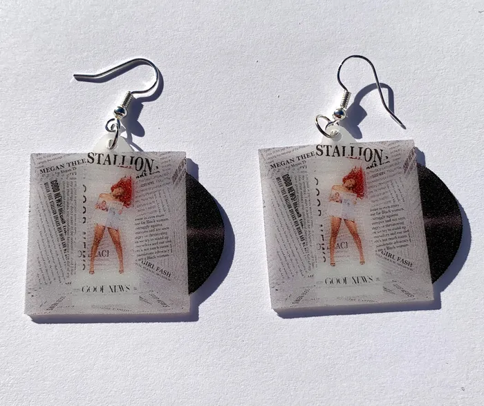 Megan Thee Stallion Good News Vinyl Album Handmade Earrings Sam Makes Things Earrings