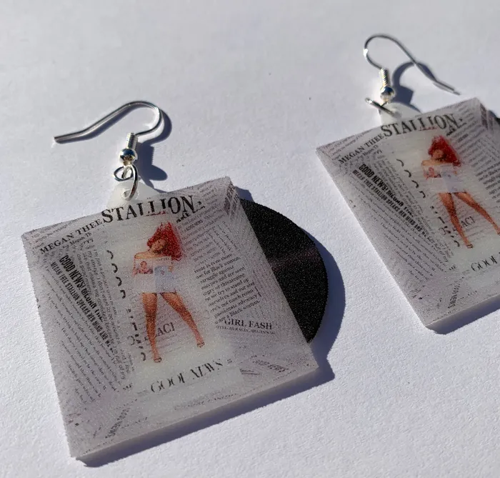 Megan Thee Stallion Good News Vinyl Album Handmade Earrings Sam Makes Things Earrings