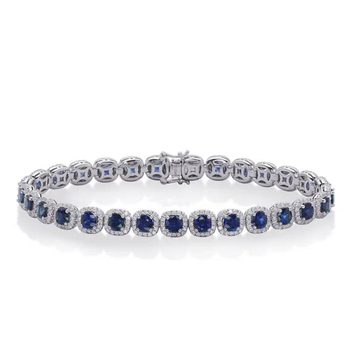 Meierotto Jewelers Bracelets 14K White Gold Sapphire and Diamond Bracelet