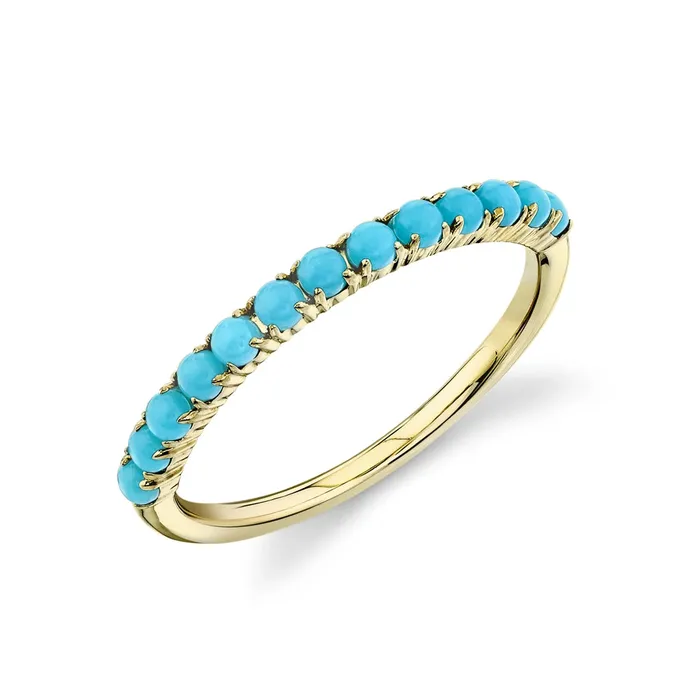 Meierotto Jewelers Rings 14K Yellow Gold Composite Turquoise Band