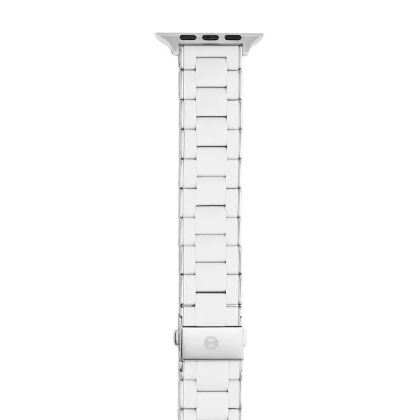 Michele Michele 3840mm and 42mm White and Stainless SiliconeWrapped Bracelet For Apple Watch Bracelet Only Bracelets