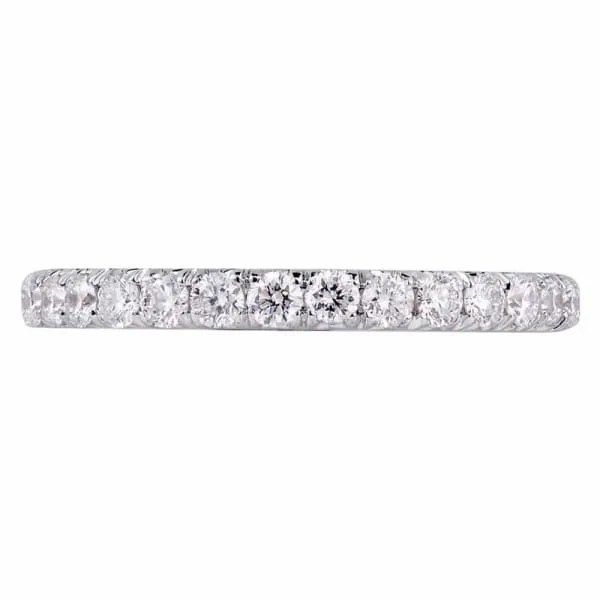Natural Round Brilliant Diamond Wedding Band Set in 18K White Gold 075ct tw Diamond Source NYC Rings