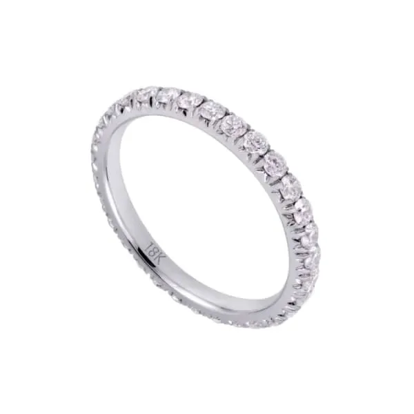 Natural Round Brilliant Diamond Wedding Band Set in 18K White Gold 075ct tw Diamond Source NYC Rings Natural Round Brilliant Diamond Wedding Band Set in 18K White Gold 075ct tw Diamond Source NYC Rings