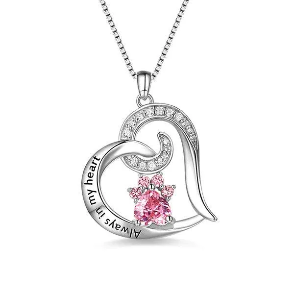 Necklaces Belbren Paw Print Birthstone Memorial Necklace Gift for Pet Lover Paw Print Necklace Personalized Pet Necklace Necklaces Belbren Paw Print Birthstone Memorial Necklace Gift for Pet Lover Paw Print Necklace Personalized Pet Necklace