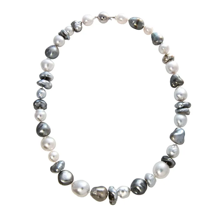 Necklaces Croghans Tahitian South Sea Pearl 14K White Gold Ball Clasp Necklace Necklaces Croghans Tahitian South Sea Pearl 14K White Gold Ball Clasp Necklace