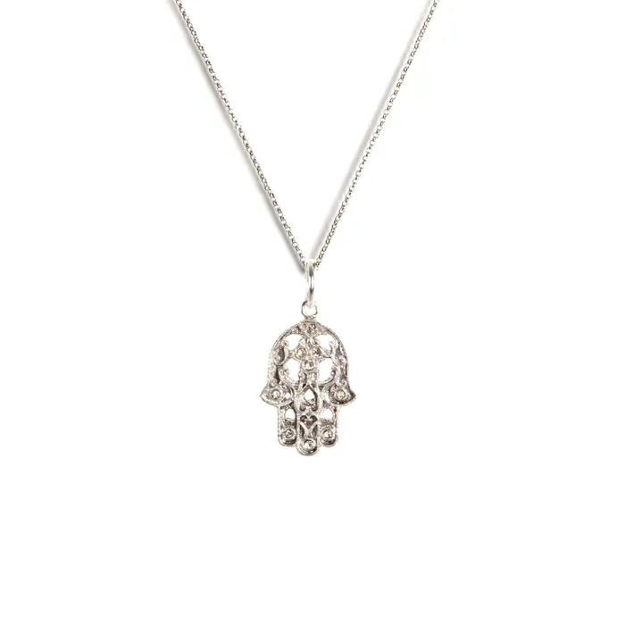 Necklaces Mini Hamsa Charm Necklace Virgins Saints Angels