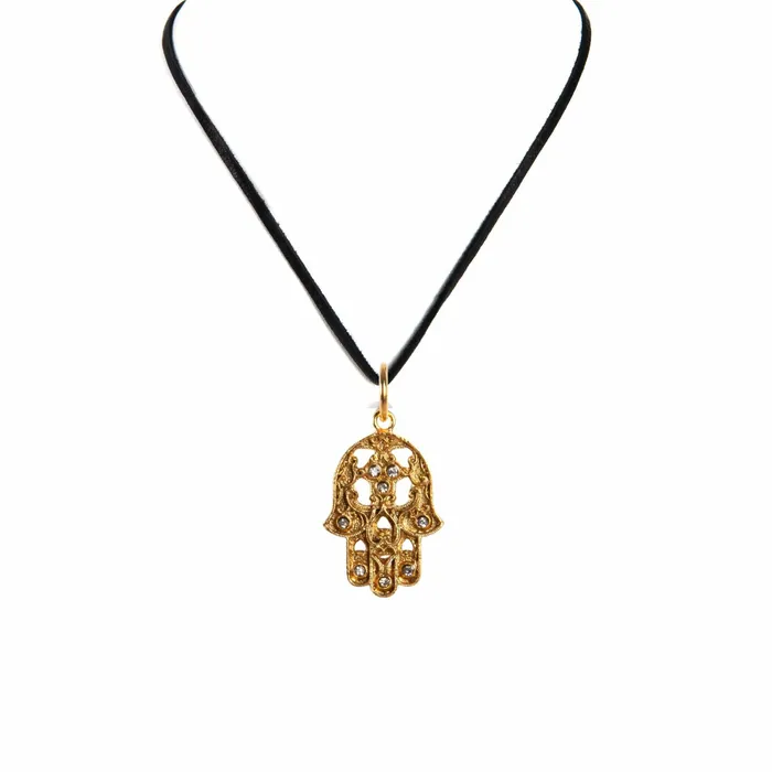 Necklaces Mini Hamsa Charm Necklace Virgins Saints Angels