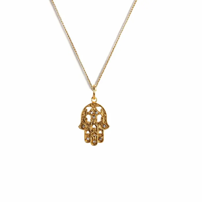 Necklaces Mini Hamsa Charm Necklace Virgins Saints Angels