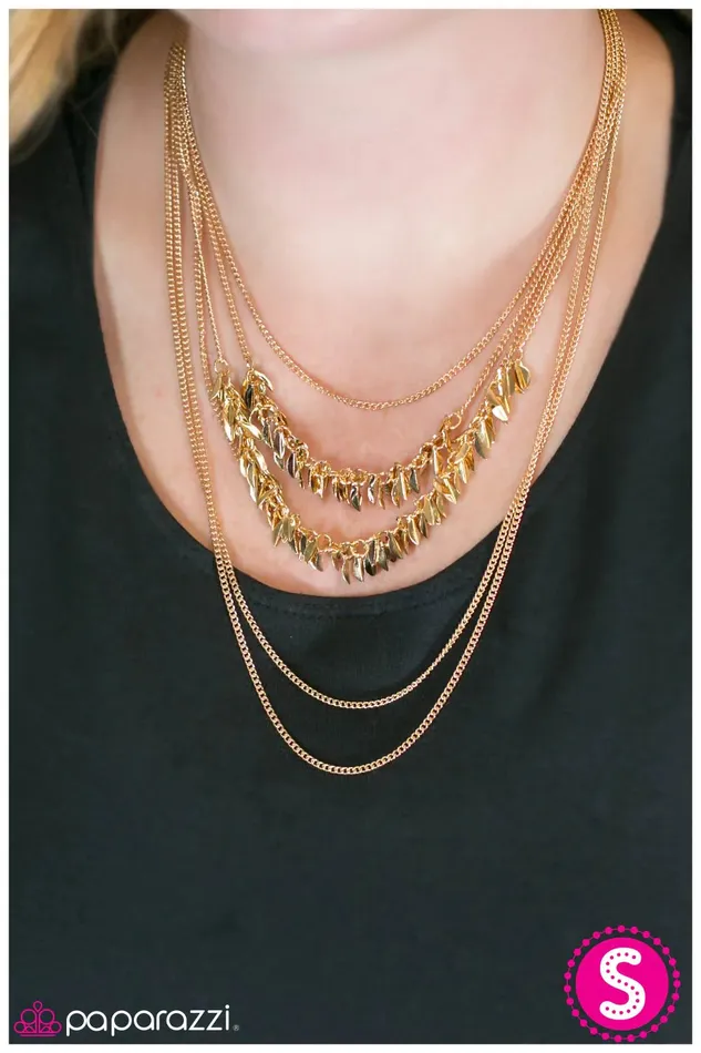 Necklaces Paparazzi Jewelry Paparazzi Necklace A Craving for Chaos Gold
