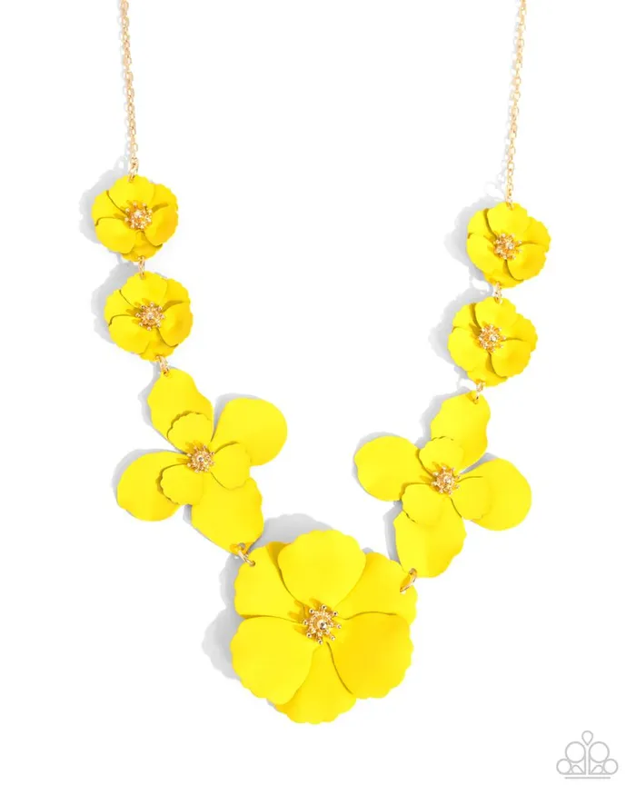 Necklaces Paparazzi Jewelry Paparazzi Necklace Arranged Aria Yellow