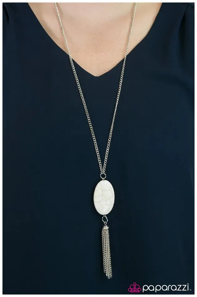Necklaces Paparazzi Jewelry Paparazzi Necklace Born to Ride White