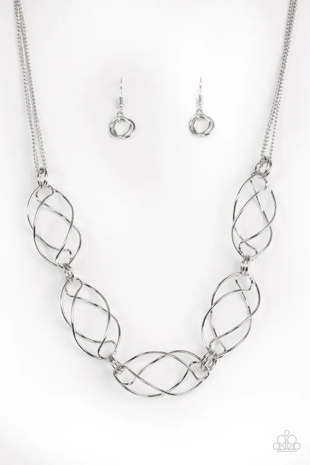 Necklaces Paparazzi Jewelry Paparazzi Necklace Burst Into Flames Silver