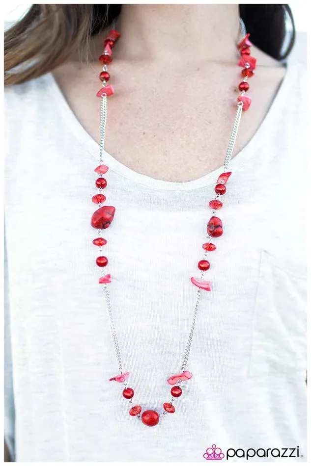 Necklaces Paparazzi Jewelry Paparazzi Necklace Caribbean Cruise Red