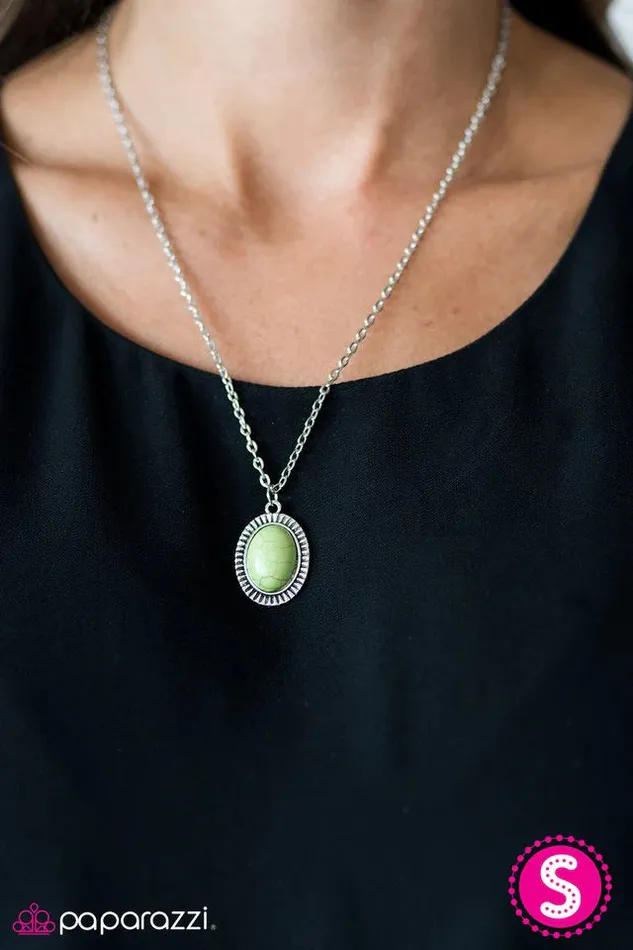 Necklaces Paparazzi Jewelry Paparazzi Necklace Cast In SANDSTONE Green