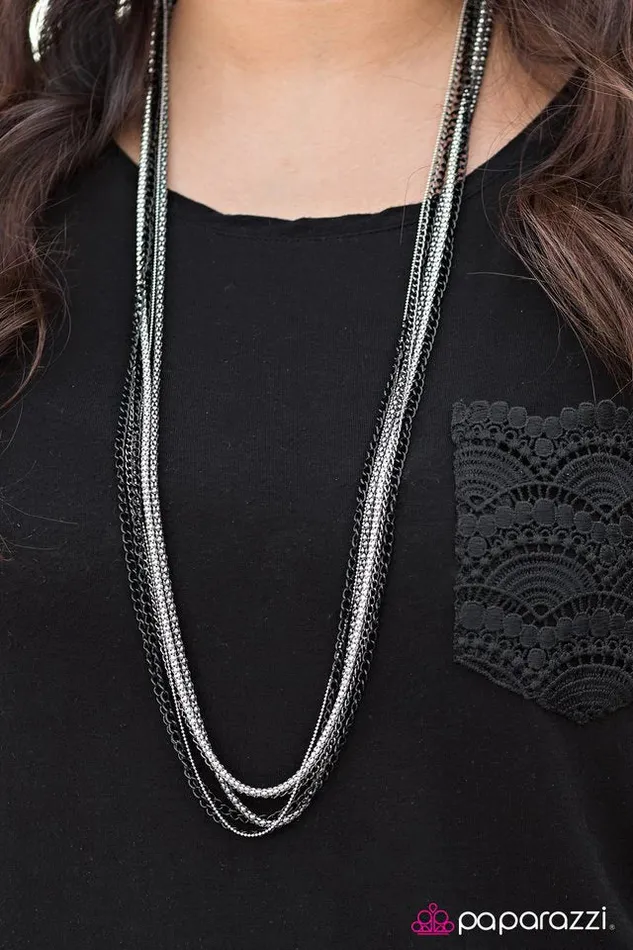 Necklaces Paparazzi Jewelry Paparazzi Necklace Colorful Calamity Black