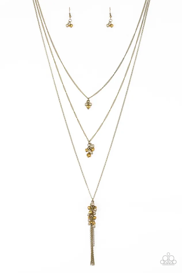 Necklaces Paparazzi Jewelry Paparazzi Necklace Crystal Cruiser Brass