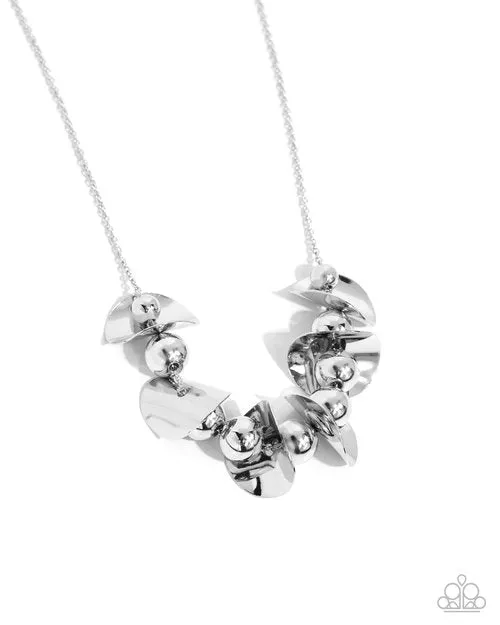 Necklaces Paparazzi Jewelry Paparazzi Necklace First Come First CURVE Silver Necklaces Paparazzi Jewelry Paparazzi Necklace First Come First CURVE Silver