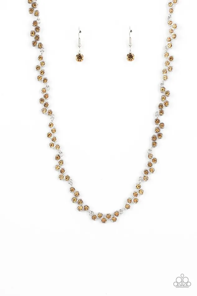 Necklaces Paparazzi Jewelry Paparazzi Necklace GLOWING Admiration Brown