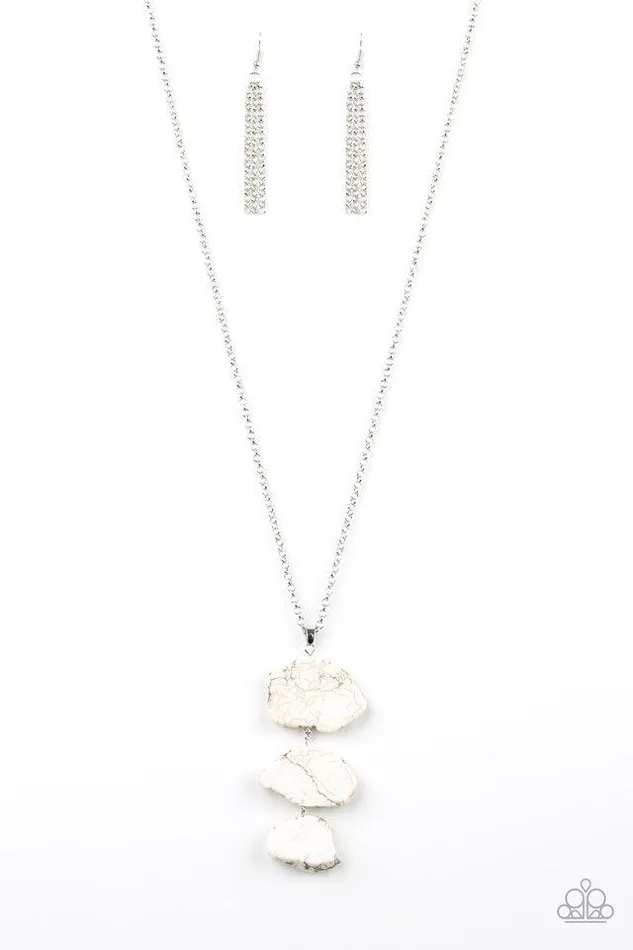 Necklaces Paparazzi Jewelry Paparazzi Necklace On The ROAM Again White