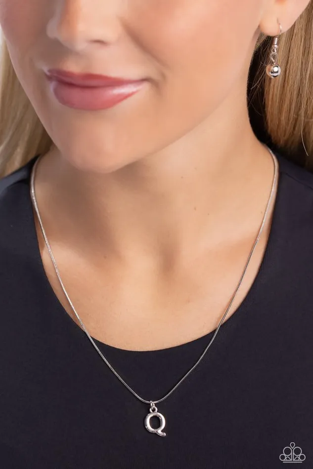 Necklaces Paparazzi Jewelry Paparazzi Necklace Seize the Initial Silver Q
