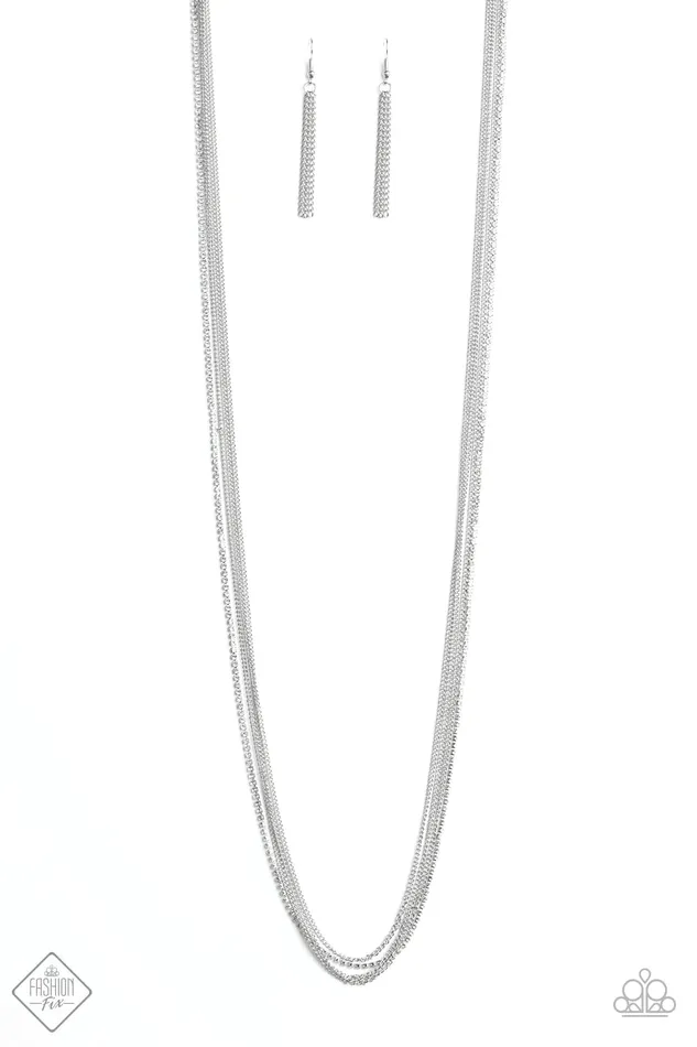 Necklaces Paparazzi Jewelry Paparazzi Necklace SLEEK and Destroy White