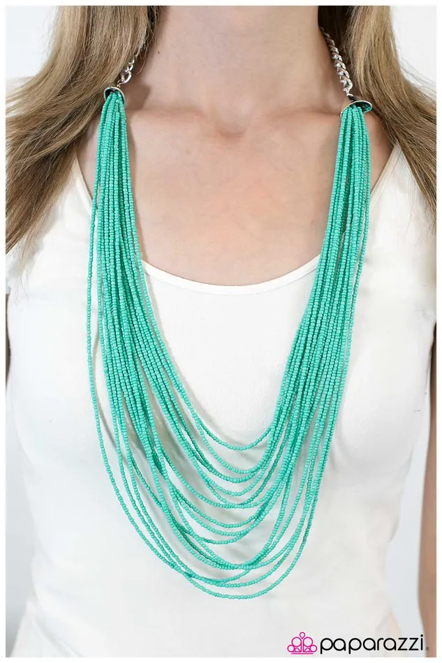 Necklaces Paparazzi Jewelry Paparazzi Necklace Sunset Samba Blue
