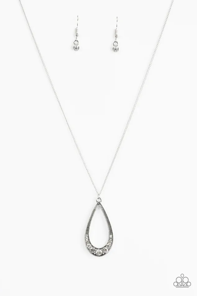 Necklaces Paparazzi Jewelry Paparazzi Necklace Teardrop Tease White