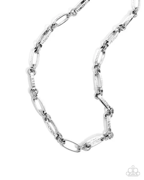 Necklaces Paparazzi Jewelry Paparazzi Necklace Trenchant Texture Silver