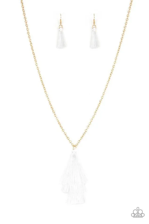 Necklaces Paparazzi Jewelry Paparazzi Necklace Triple The Tassel White