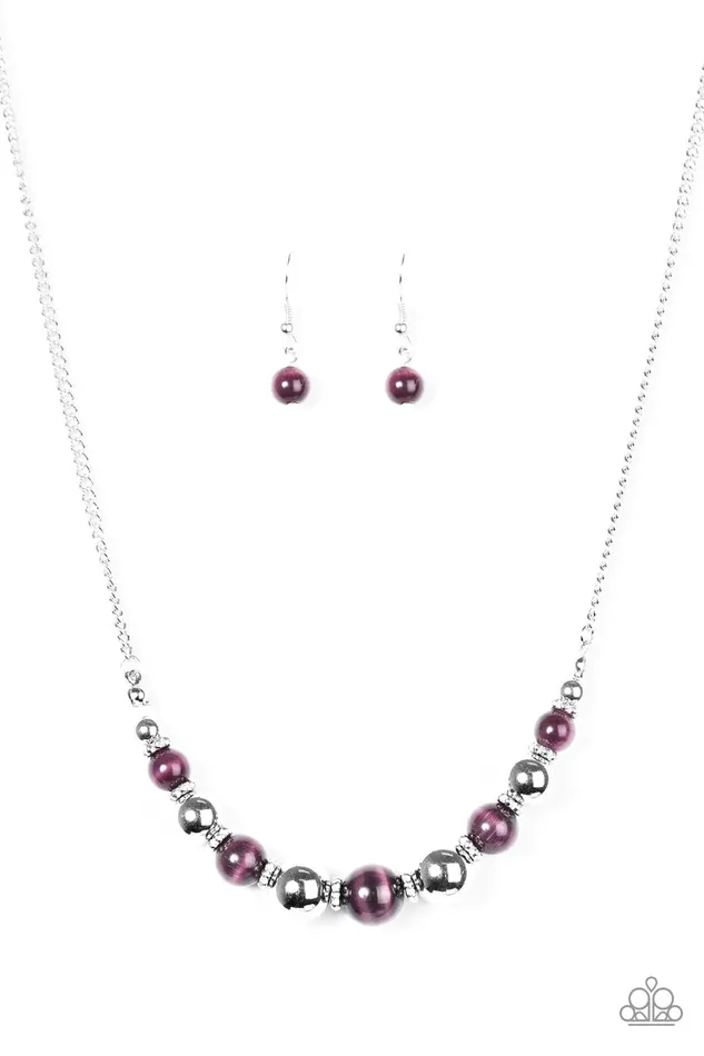 Necklaces Paparazzi Jewelry Paparazzi Necklace Upper GLASS Purple