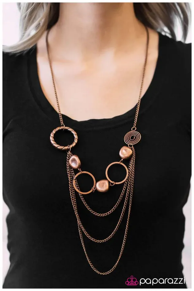 Necklaces Paparazzi Jewelry Paparazzi Necklace Wonderful Crazy Night Copper