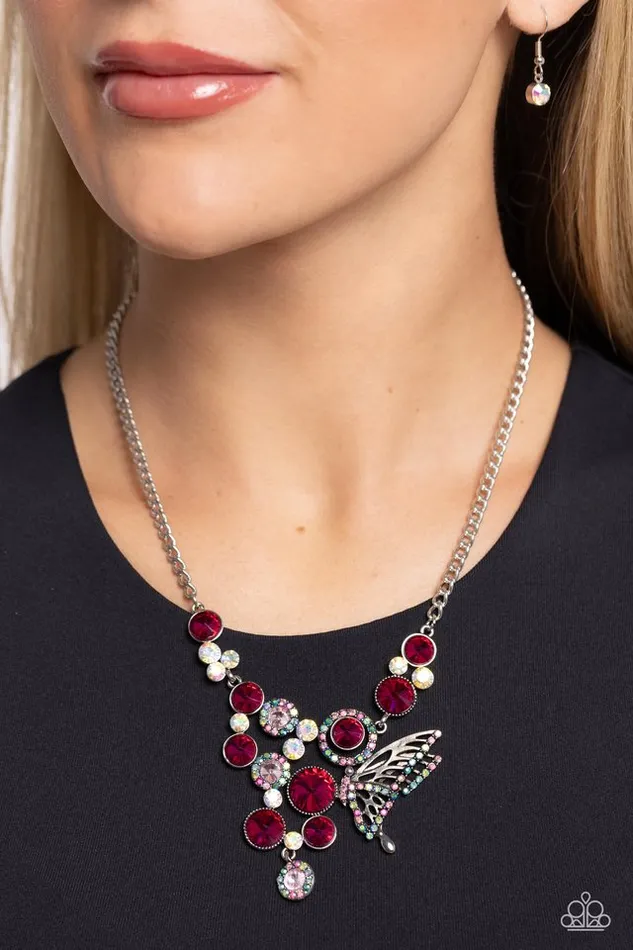 Necklaces Paparazzi Necklace As Luck Would HALF It Pink Paparazzi Jewelry