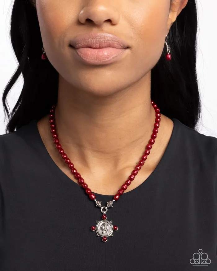 Necklaces Paparazzi Necklace Athenian Affection Red Paparazzi Jewelry