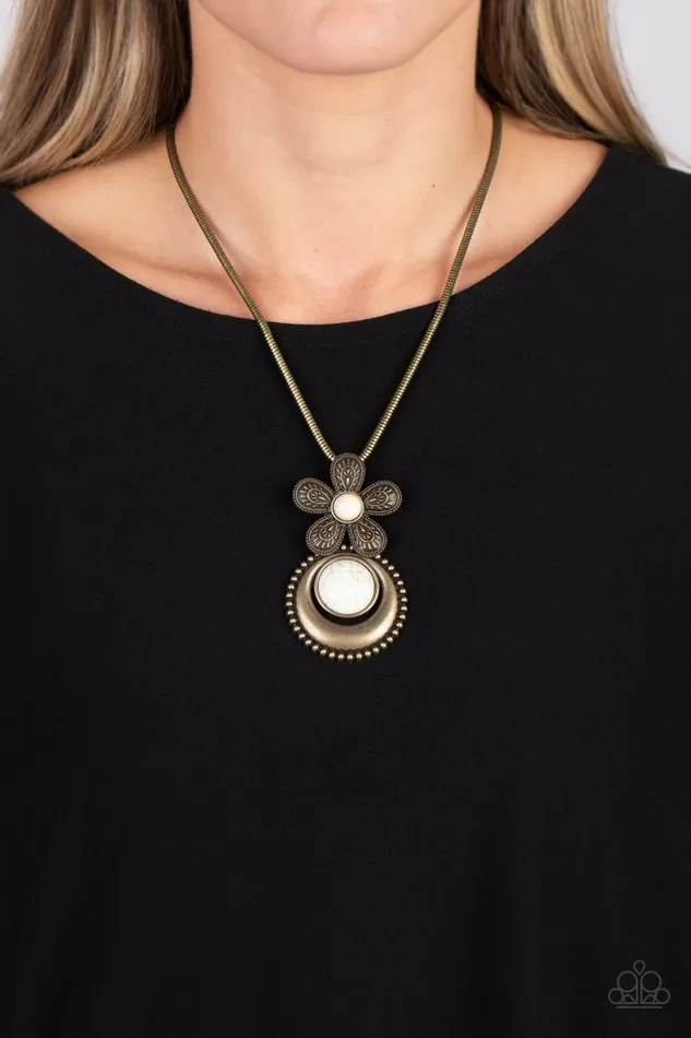 Necklaces Paparazzi Necklace Bohemian Blossom Brass Paparazzi Jewelry