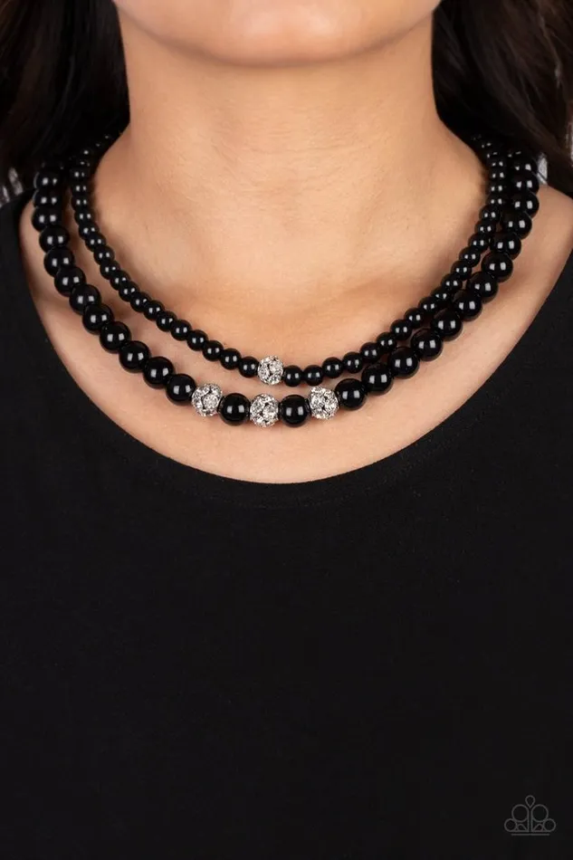 Necklaces Paparazzi Necklace Brilliant Ballerina Black Paparazzi Jewelry