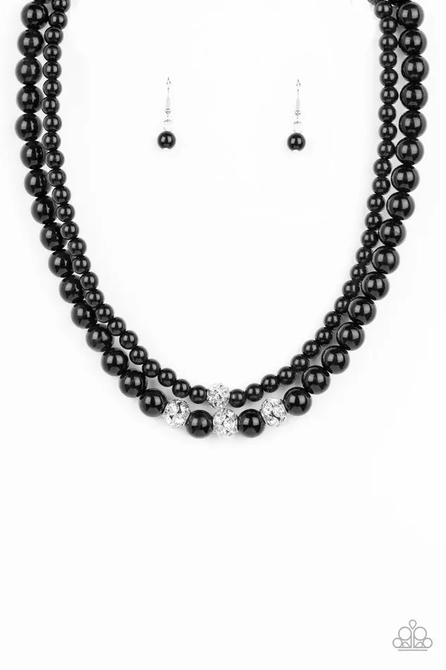 Necklaces Paparazzi Necklace Brilliant Ballerina Black Paparazzi Jewelry