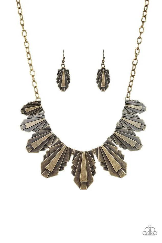 Necklaces Paparazzi Necklace Cougar Cave Brass Paparazzi Jewelry