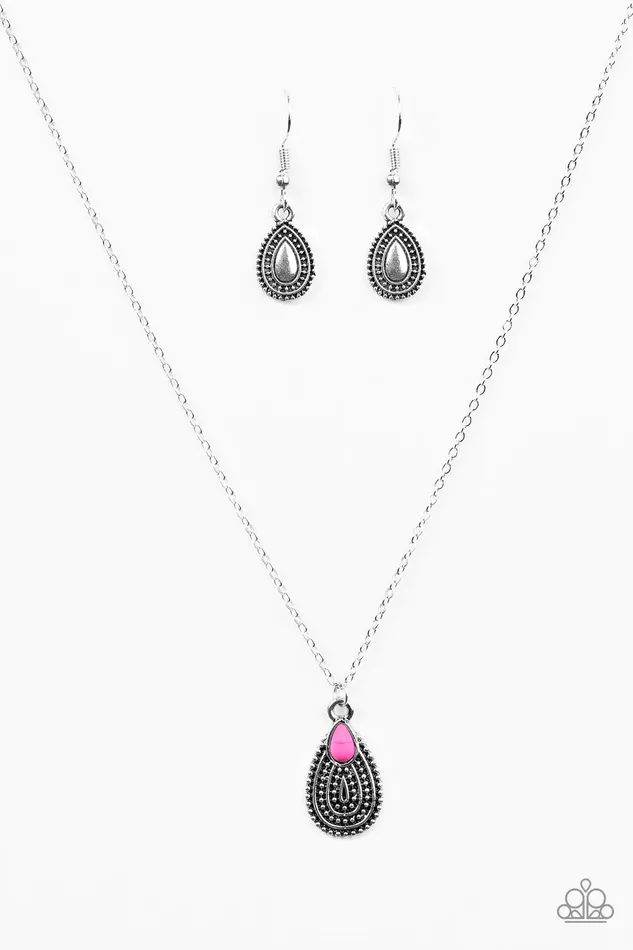Necklaces Paparazzi Necklace Desert Storm Pink Paparazzi Jewelry