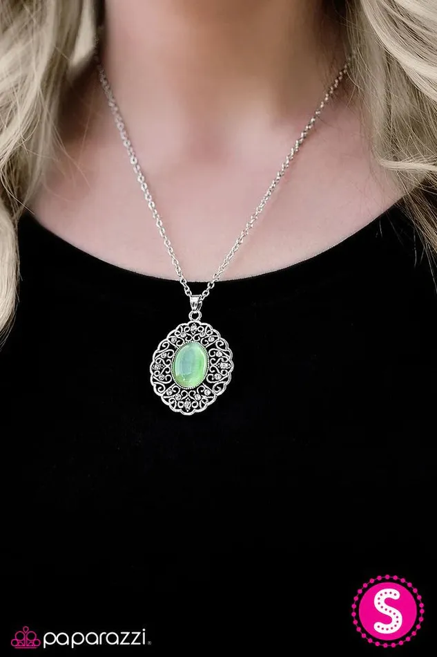 Necklaces Paparazzi Necklace Heart Of Glace Green Paparazzi Jewelry