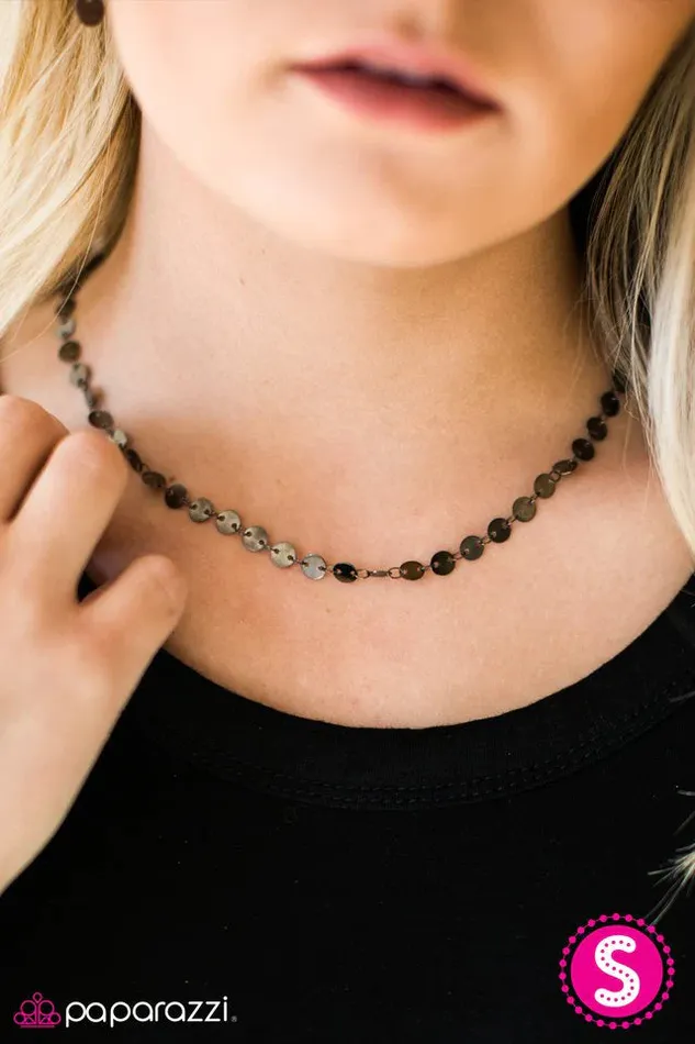 Necklaces Paparazzi Necklace Let There Be SPOTLIGHT Black Paparazzi Jewelry