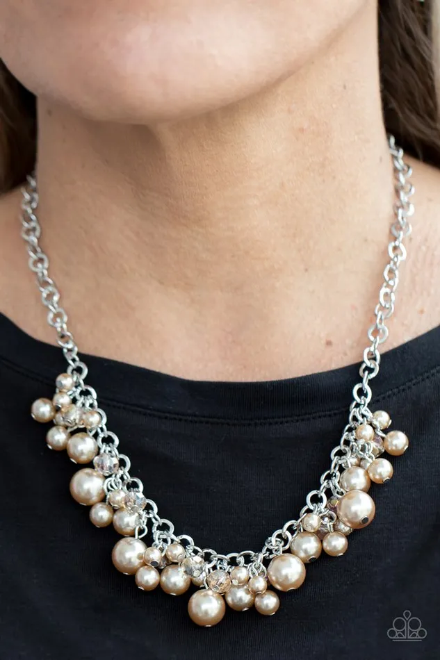 Necklaces Paparazzi Necklace Positively PEARLescent Brown Paparazzi Jewelry