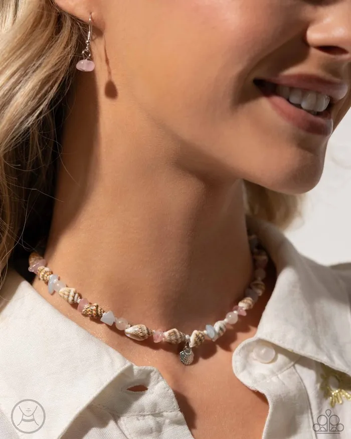 Necklaces Paparazzi Necklace SANDsational Season Pink Paparazzi Jewelry