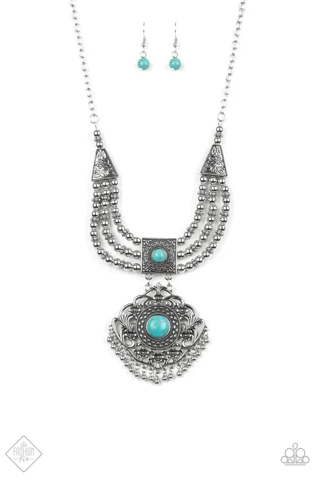 Necklaces Paparazzi Necklace Santa Fe Solstice Blue Paparazzi Jewelry
