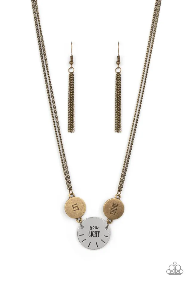 Necklaces Paparazzi Necklace Shine Your Light Brass Paparazzi Jewelry