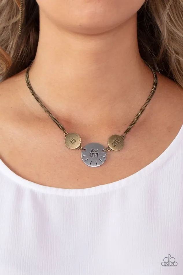 Necklaces Paparazzi Necklace Shine Your Light Brass Paparazzi Jewelry