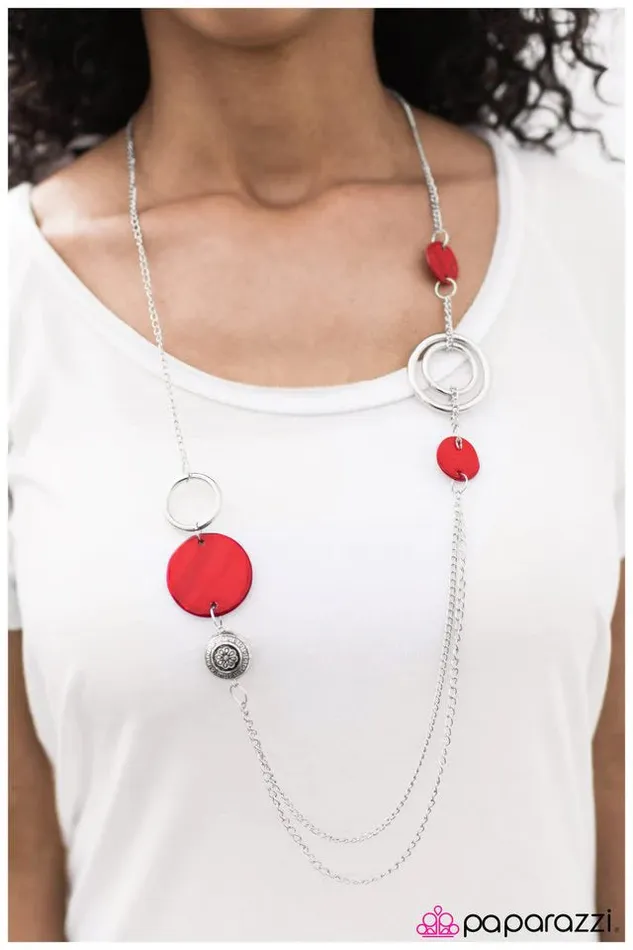 Necklaces Paparazzi Necklace Sink or Swim Red Paparazzi Jewelry