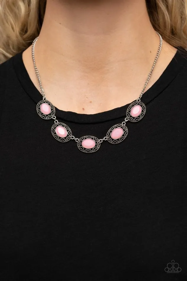 Necklaces Paparazzi Necklace Sunshiny Shimmer Pink Paparazzi Jewelry