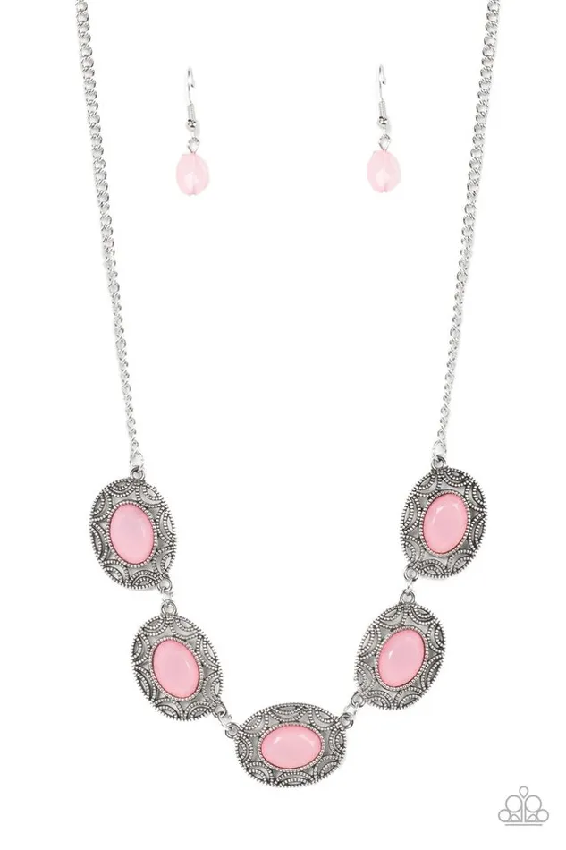 Necklaces Paparazzi Necklace Sunshiny Shimmer Pink Paparazzi Jewelry
